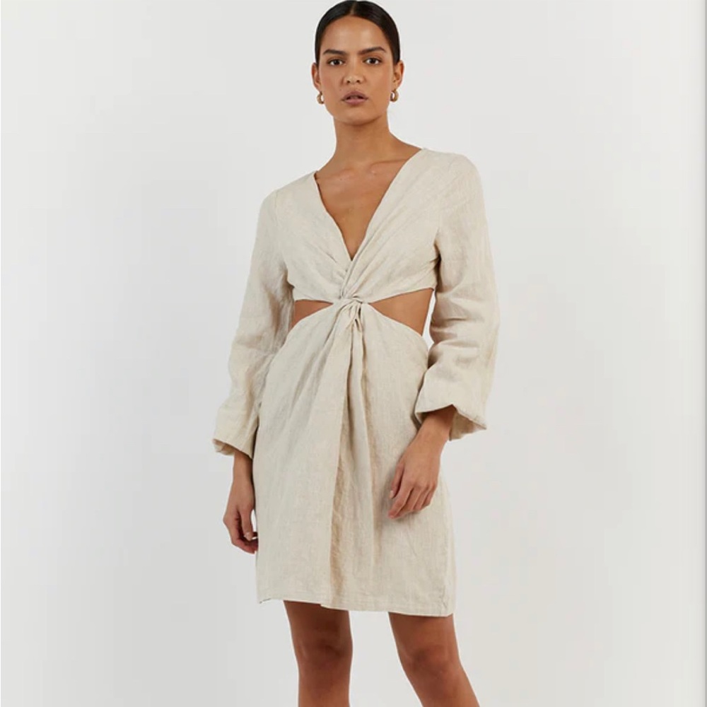 DISSH TINA NATURAL LINEN MINI DRESS 8